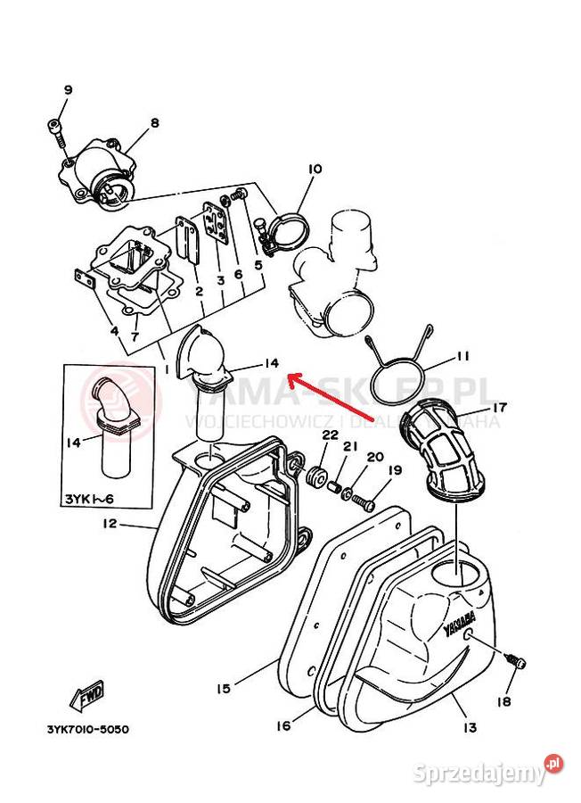 Kanał dolotowy filtra powietrza Yamaha YG50Z Kielce