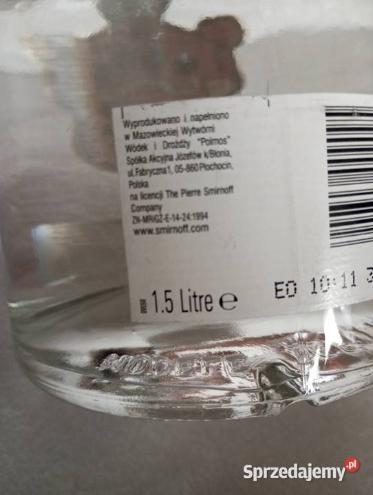 Smirnoff butelka No21 15l wszystkie naklejki Racibórz