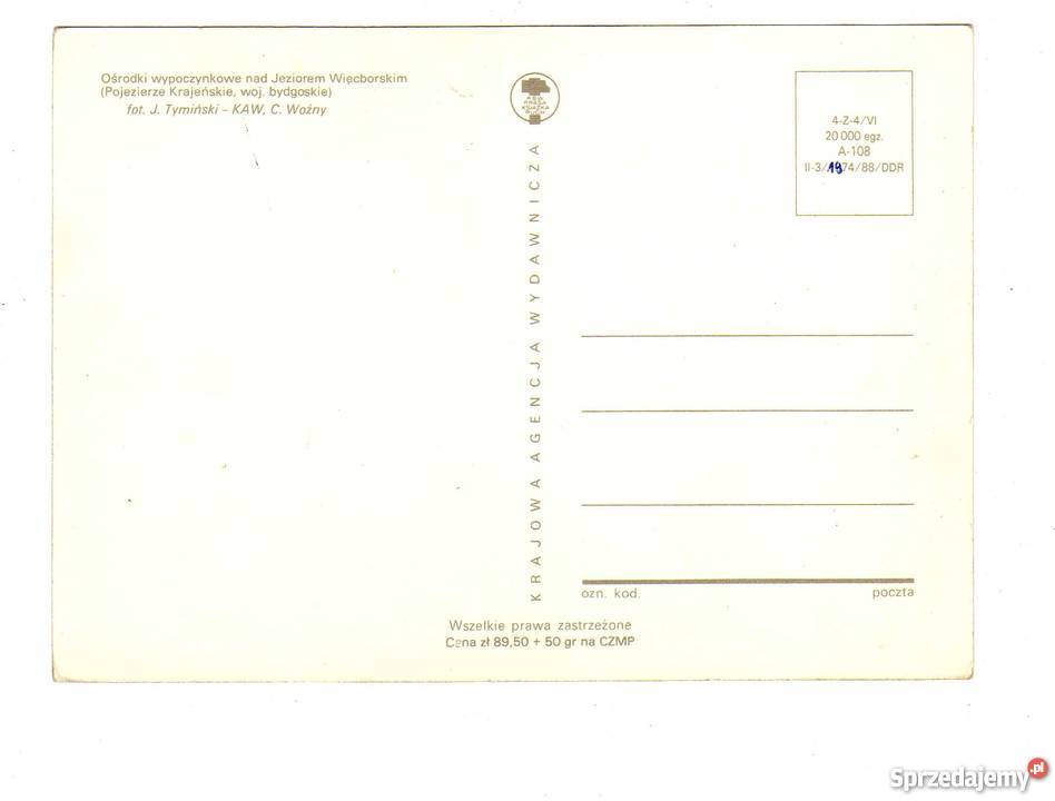 JEZIORO WIĘCBORSKIE POCZTÓWKA Krynki