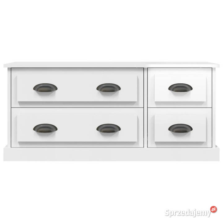 Szafka pod TV wysoki połysk biała 100x355x45