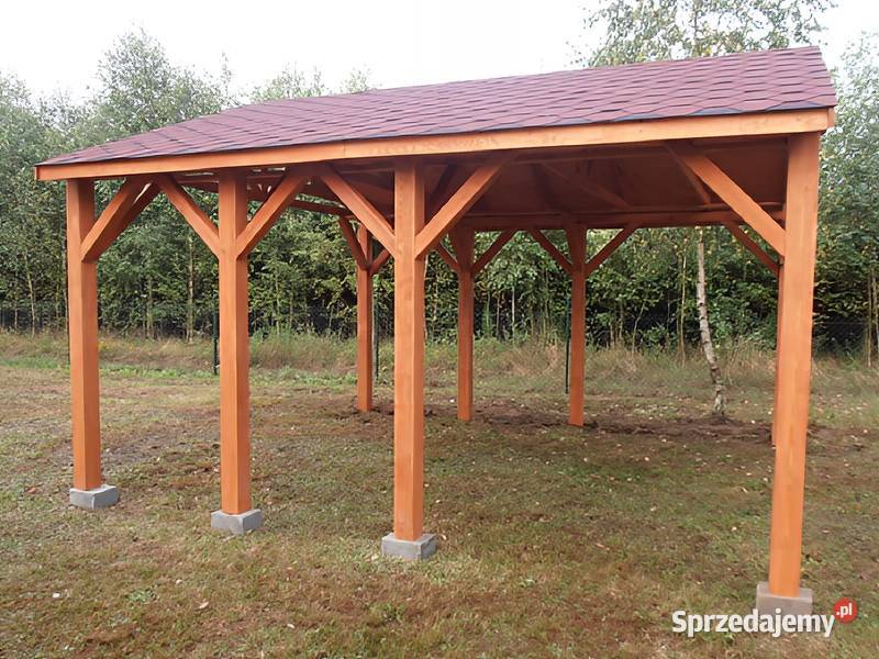 Wiata garażowa 1 drewniana 45x45m dach 2spadowy śląskie Parzymiechy