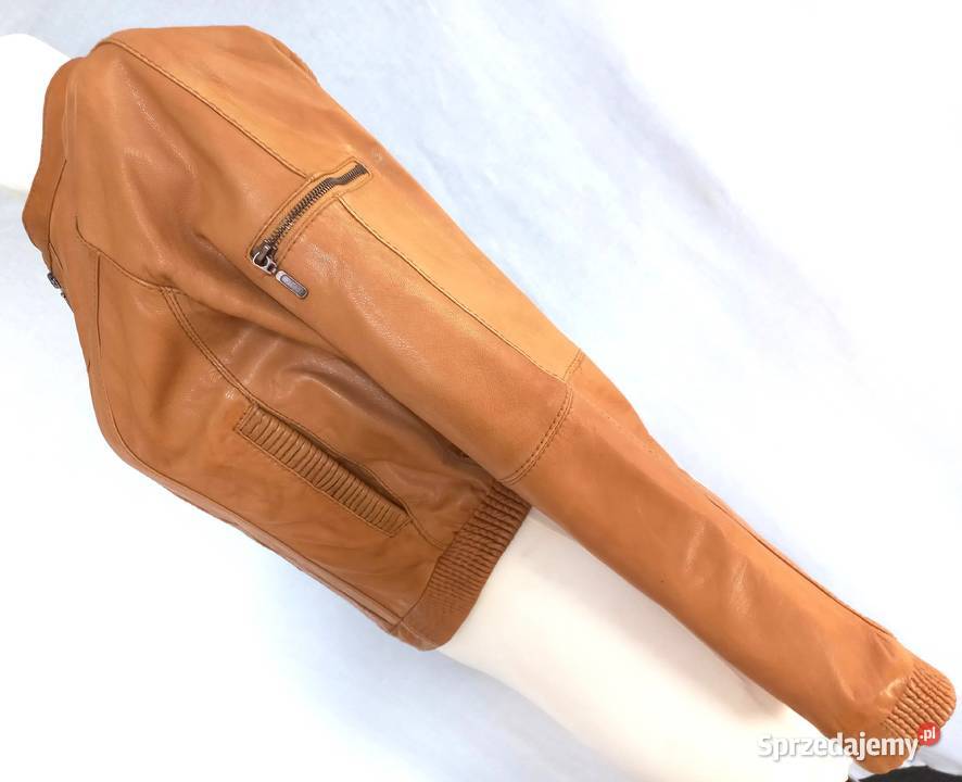 Kurtka brąz SKÓRA Bomberka r 3638 damska Bershka Moda i Styl Białystok