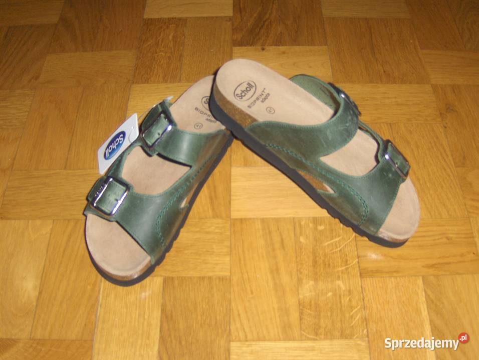 Scholl Klapki damskie Skóra Zielone 41 NOWE Scholl Łódź