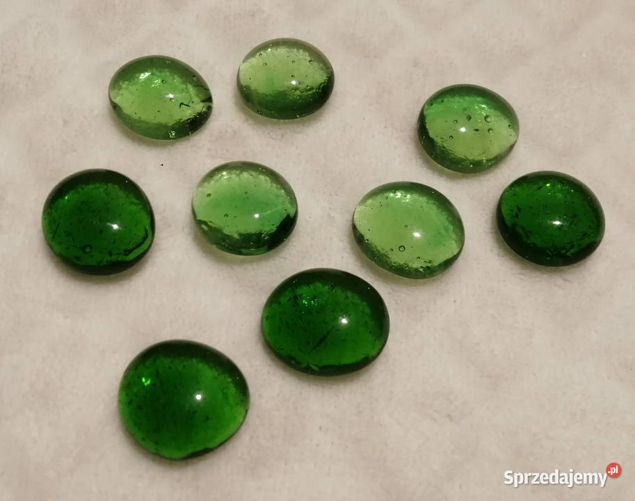 Zielone ozdobne przeźroczyste kryształki kamyki śląskie Czeladź