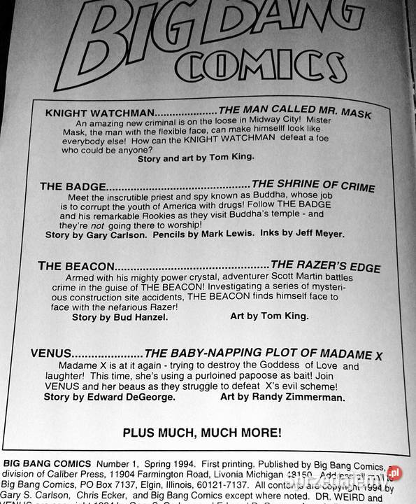 Big Bang Comics 1 1994 Caliber Press