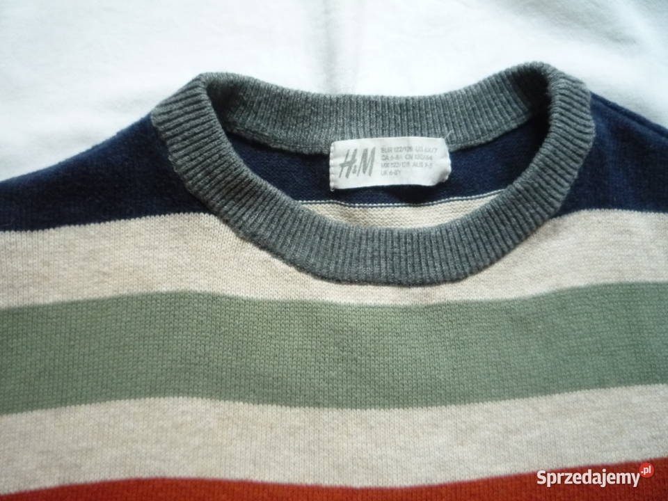 HM 122128 Sweter chłopięcy kolorowe pasy Bawełna