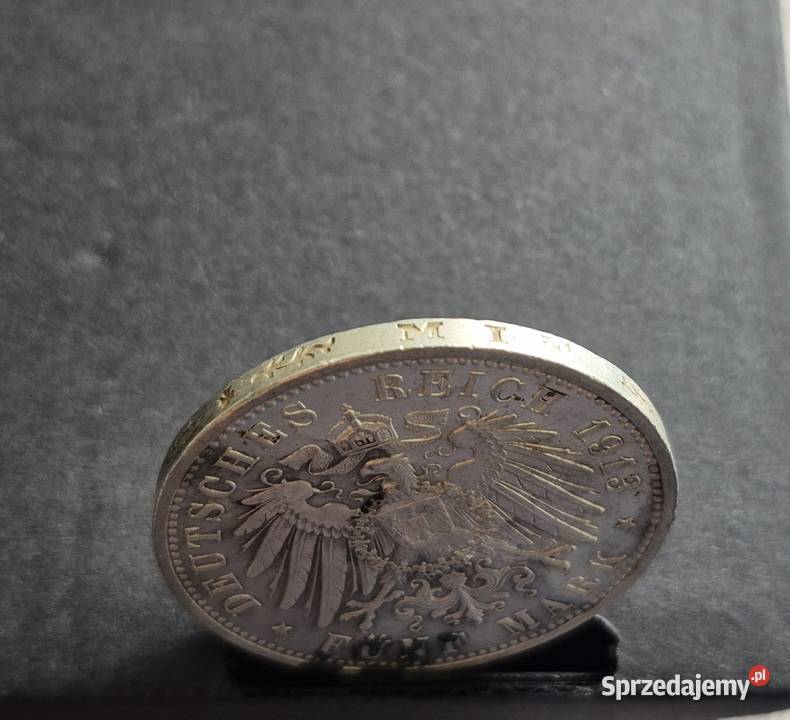 1 NIEMCY CESARSTWO srebro 5 Marek 1913 r Wola Kruszyńska