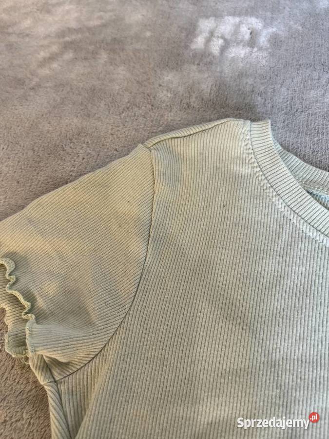 Crop top top koszulka bluzka prążkowana miętowa Topy i koszulki Jasło