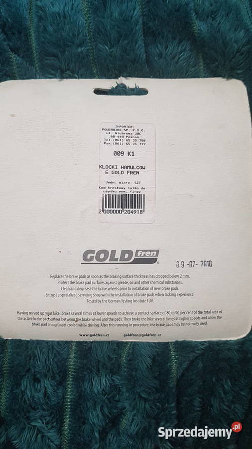 Klocki hamulcowe Gold fren 009 K1 Zgorzelec