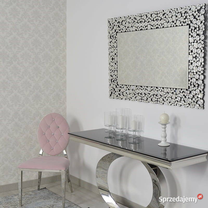 Kryształowe lustro glamour srebrne kryształki sprzedam