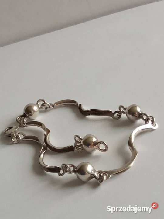 Srebrna śliczna bransoletka z kulkami stary dolnośląskie Wrocław