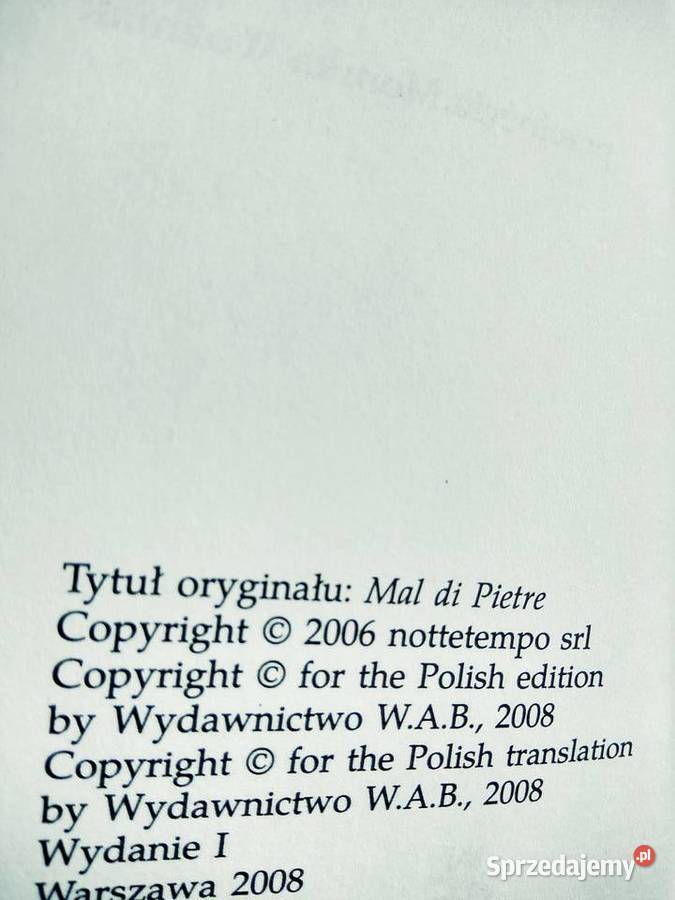 Ból kamieni wydanie pierwsze książki Warszawa mazowieckie