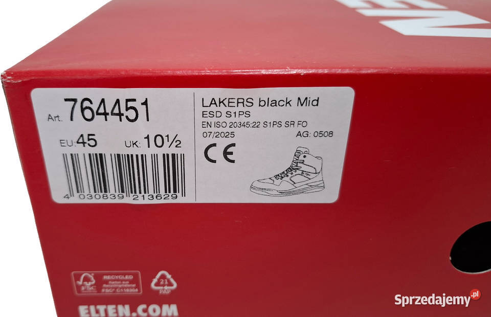 Buty robocze przemysłowe Elten Lakers black Mid śląskie Czeladź
