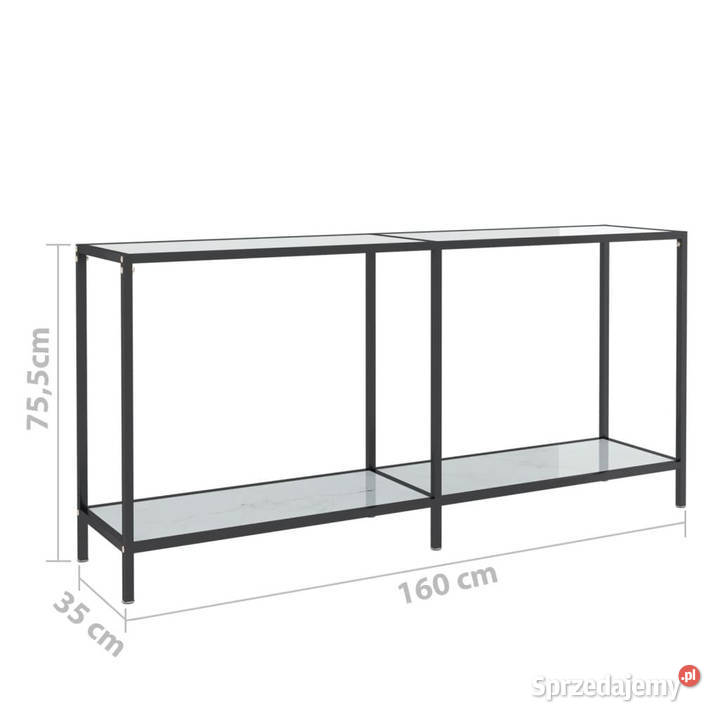 Stolik konsolowy biały 160x35x755 szkło Stoły Warszawa sprzedam