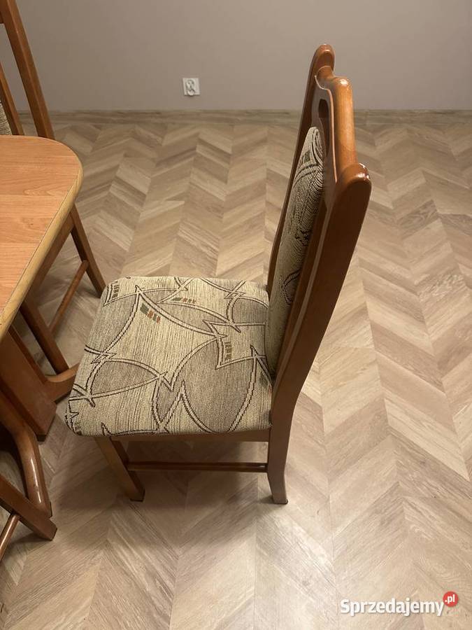 Dębowy drewniany rozkładany ławostół z kompletem Łódź