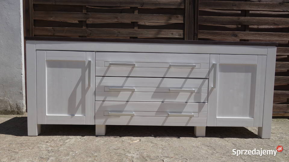 Komoda drewniana kredens biała duża OKAZJA Warszawa