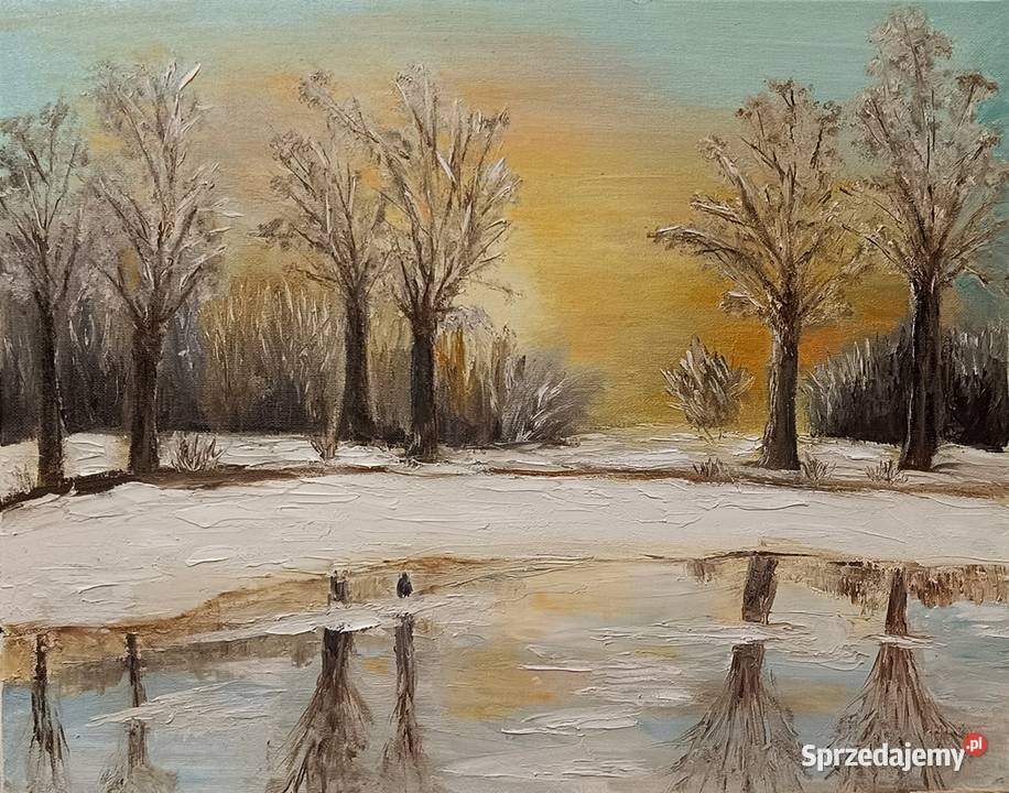 Obraz olejny Zimowy świt lubelskie Lublin