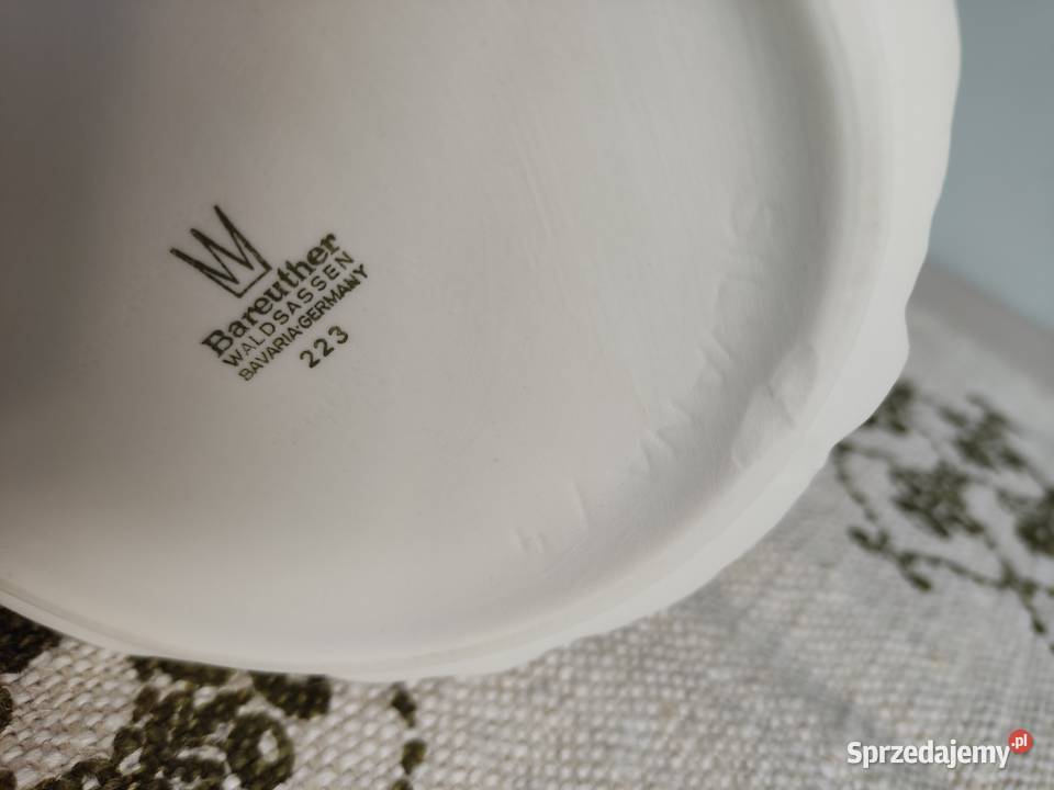 Wazon ceramiczny biały Bareuther Waldsassen Antyki, Sztuka, Kolekcje