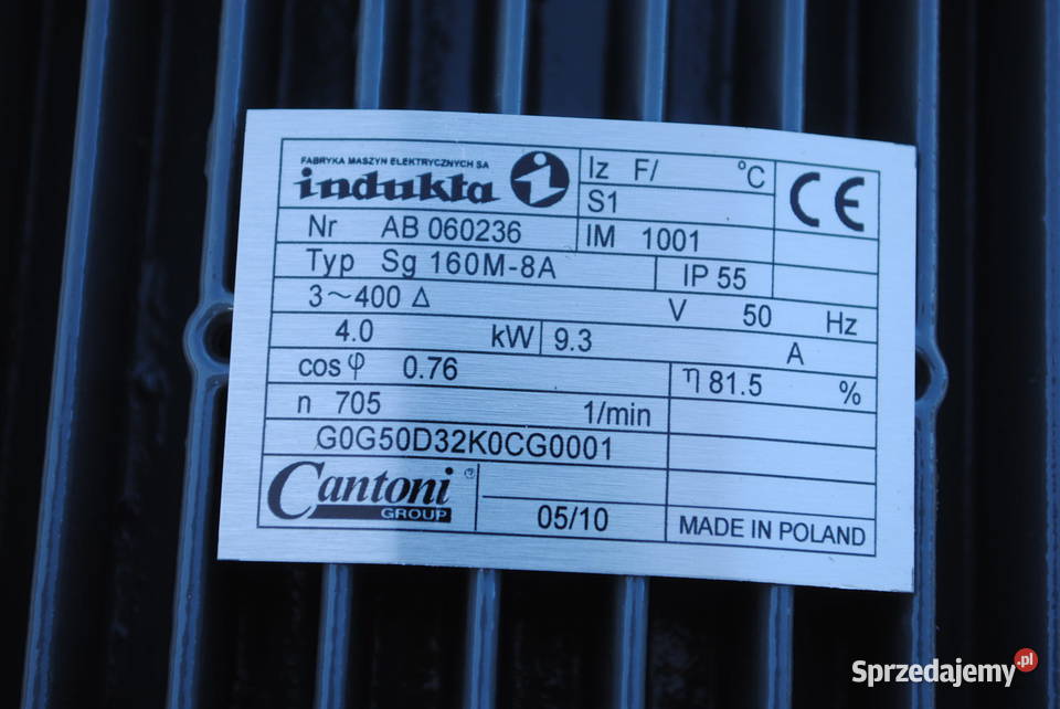 Silnik elektryczny 4kw 710obrmin Firmy INDUKTA Kargowa