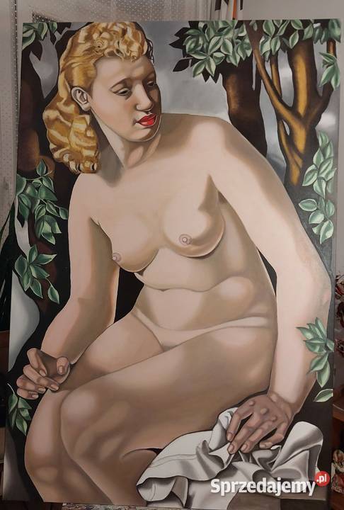 Obraz olej na płótnie według TŁempickiej śląskie Częstochowa