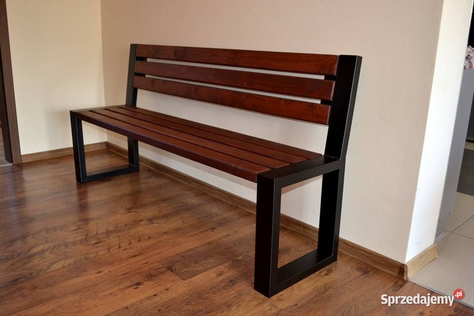 Ławka ogrodowa z oparciem miejska parkowa Ławki Białe Błoto