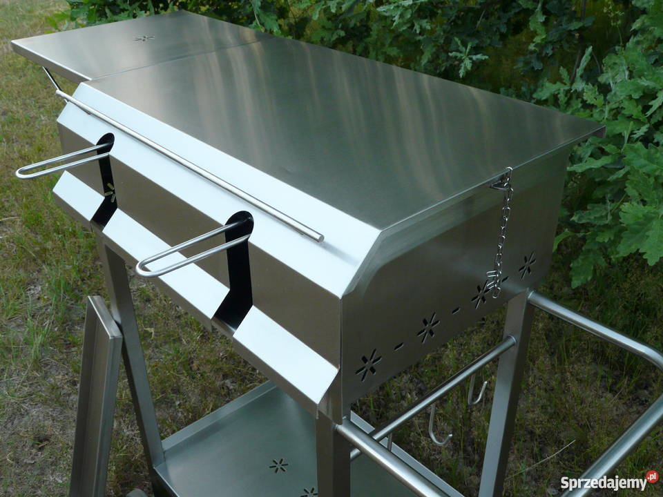 Grill nierdzewny prostokątny 600 x 400 z pokrywą Grillowanie Wrocław