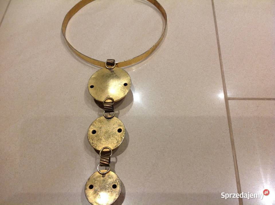 Choker Naszyjnik Pozłacany z Bursztynem Stary pozłacane Nowa Sól