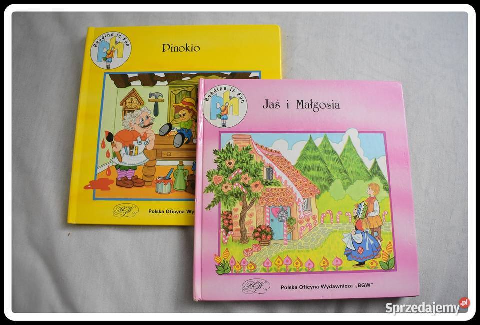READING IS FUN dwie książeczki Pinokio + Jaś i Małgosia 1991