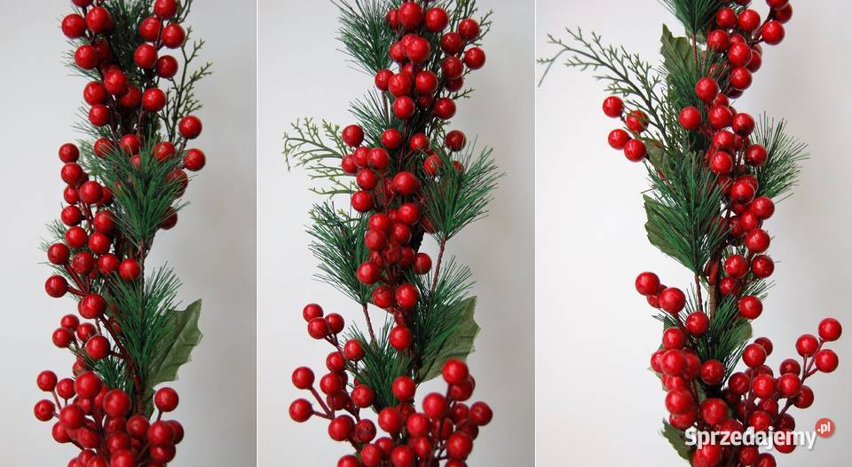 Gałązka świąteczna sosna czerwone jagody 54 Dom i Ogród Lublin sprzedam