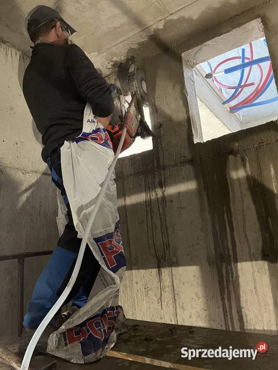Wiercenie cięcie przewierty w betonie Jarocin usługi budowlane