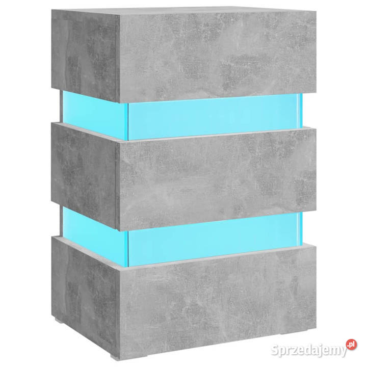 Szafka nocna z LED szara 45x35x67 materiał mazowieckie