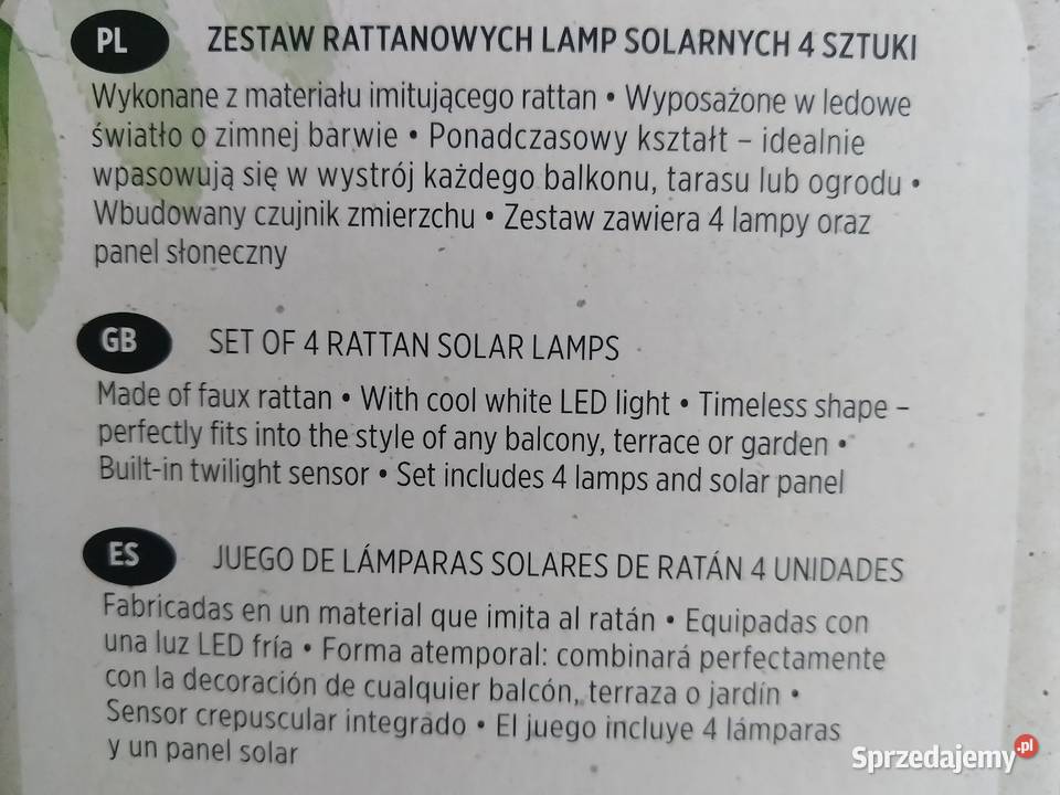 NAJTANIEJ Lampki Solarne Ratanowe Lampy Rattan 4 Zabrze
