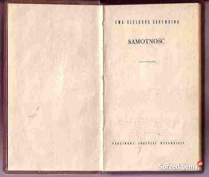 4953 SAMOTNOŚĆ EWA SZELBURG ZAREMBINA literatura piękna - proza polska Czyrna