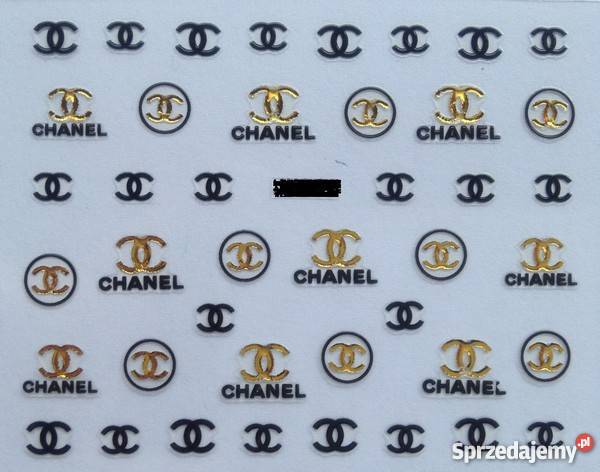 Chanel naklejki na paznokcie złoto czarne wielkopolskie