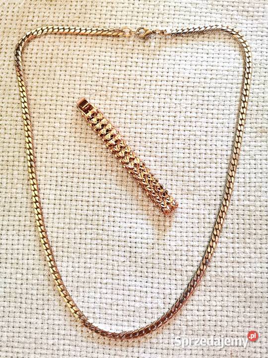 Pozłacany łańcuszek i bransoletka Łańcuszki Ząbki