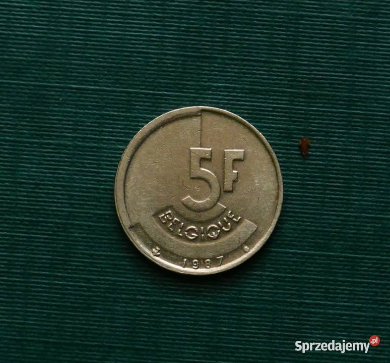 BELGIA 5 franków 1987r Napis francusku BELGIQUE Gliwice