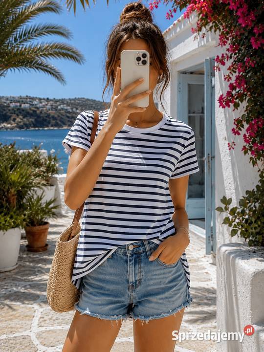 Casualowa bluzka w stylu marynistycznym r S ZARA mazowieckie