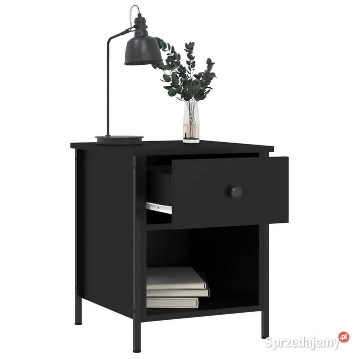 Szafki nocne 2 czarne 40x42x50 materiał Warszawa