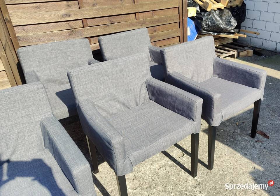 8 x krzesło IKEA Nils szary zdejmowane pokrowce Warszawa