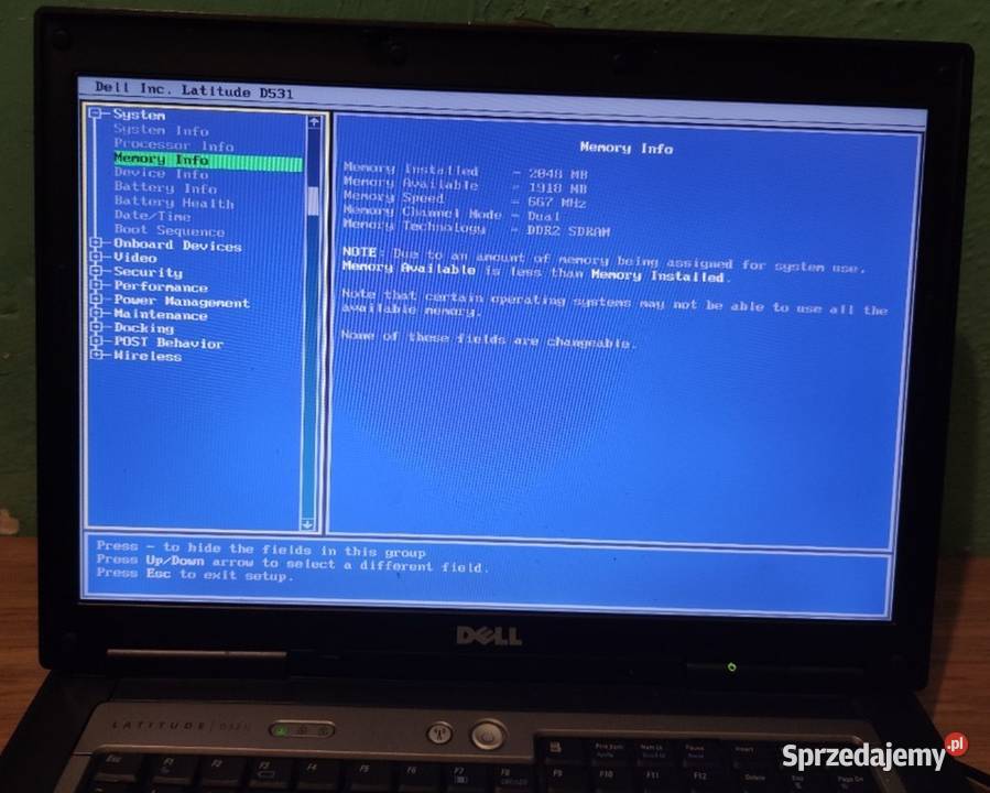 Laptop Dell Latitude D531 z RS232 WIFI Sprawny