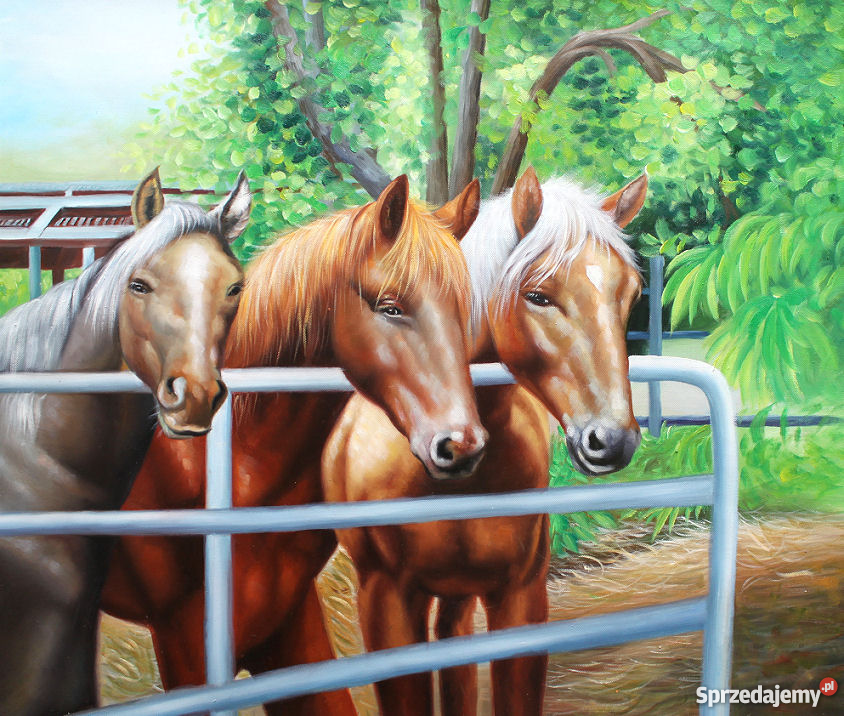 obraz-trzy-konie-w-zagrodzie-namalowany-recznie-504022501.jpg