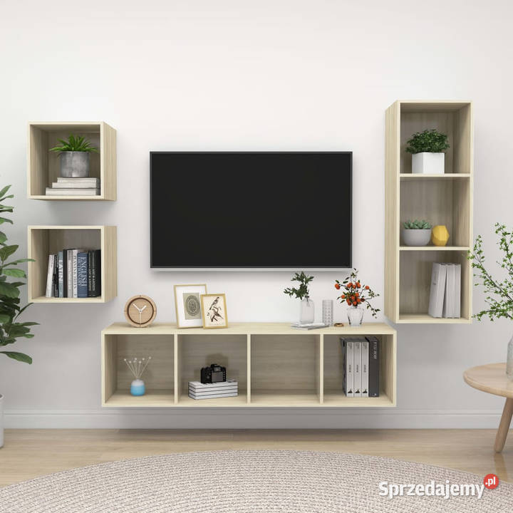 4cz zestaw szafek TV dąb sonoma materiał Warszawa sprzedam