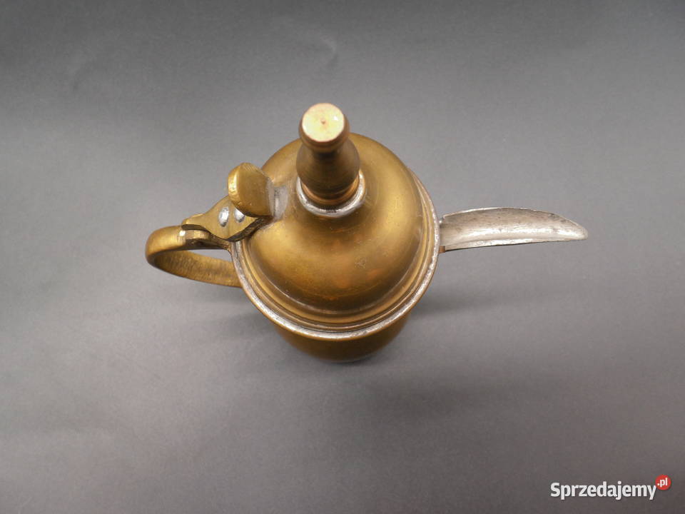 Mosiężny dzbanek do kawy Dallah arabski imbryk Porcelana i szkło Antyki, Sztuka, Kolekcje wielkopolskie Raszków