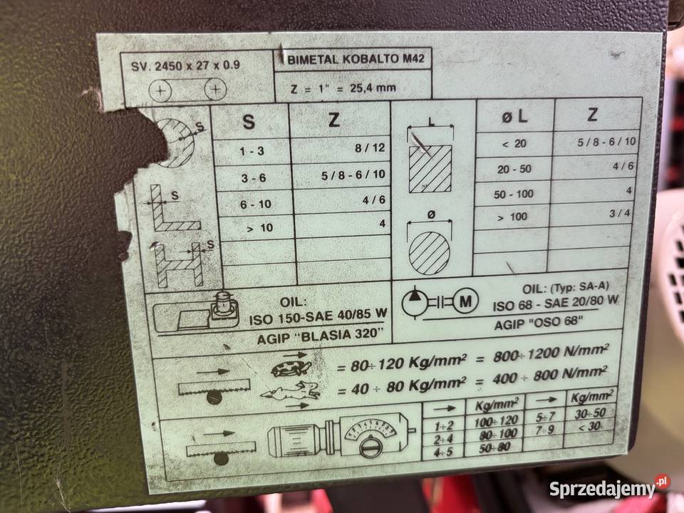 Przecinarka taśmowa piła BIANCO MOD 270MAN