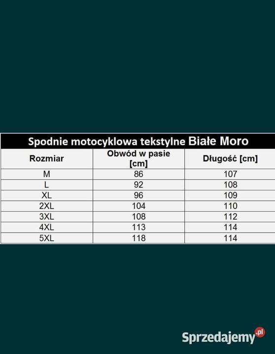 Bojówki motocyklowe ochraniacze Białe Moro M L Witnica