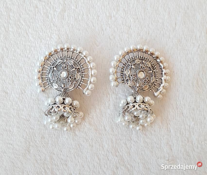 Kolczyki boho bohemian srebrny kolor perełki zachodniopomorskie Szczecin