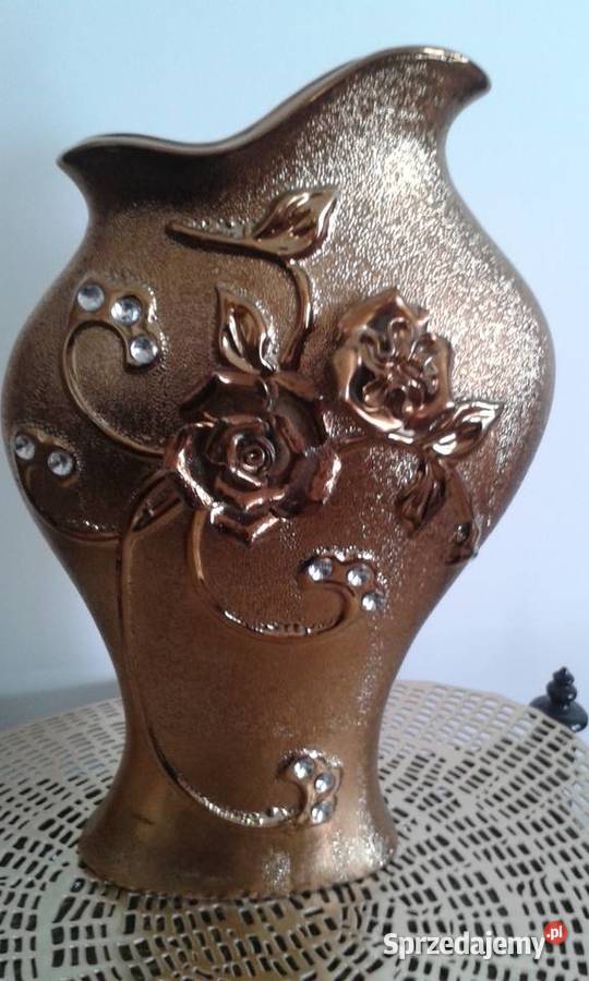 Wazon ozdobny róże złoty 32 Warszawa sprzedam