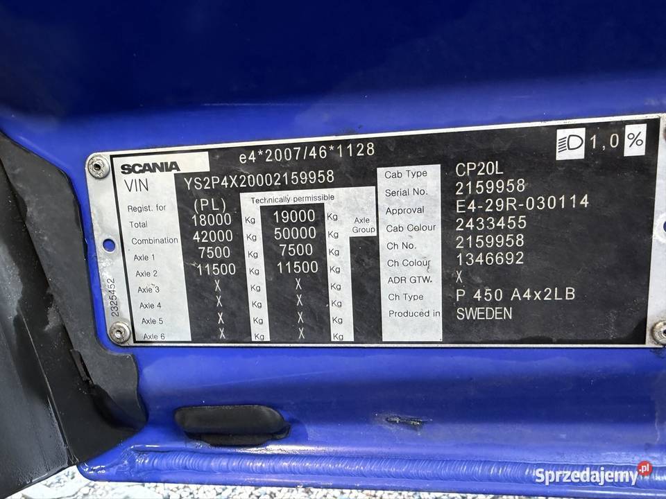 Scania P450 ntg 2019 Rok produkcji 2018 Siedlec