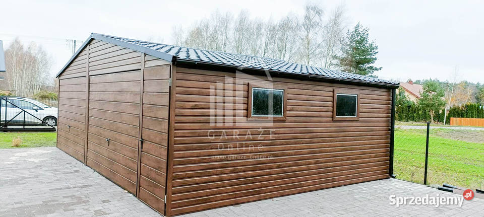 GARAŻ BLASZANY 7m x 6m dwuspadowy blachówka samodzielny Sprzedaż dolnośląskie Wrocław