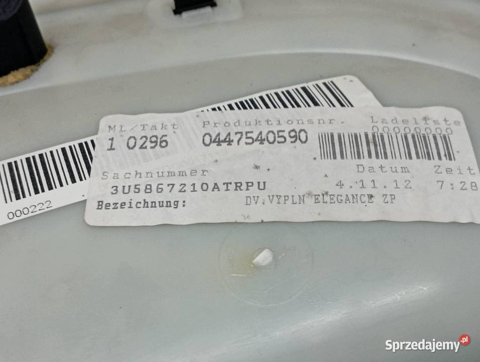 TAPICERKA BOCZEK PRAWY TYŁ HB SKÓRA 0447540590 Tapicerki samochodowe
